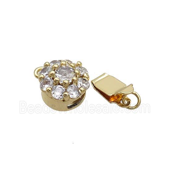 Copper Clasp Pave Zircon Slide 18K Gold