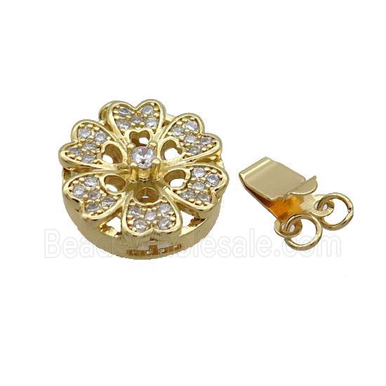 Copper Clasp Pave Zircon Slide 18K Gold