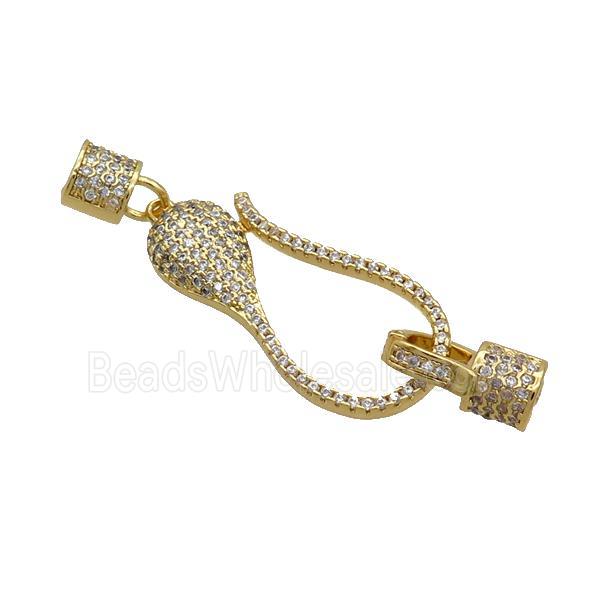 Copper Clasp Pave Zircon 18K Gold