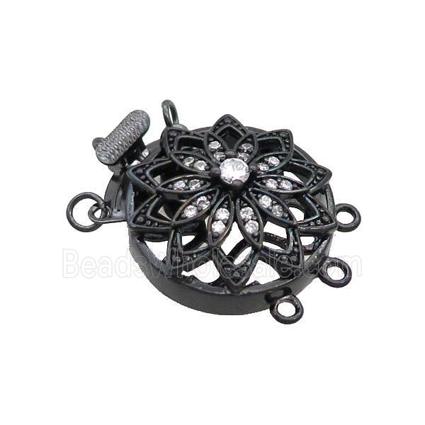 Copper Slide Clasp Pave Zircon Black Plated