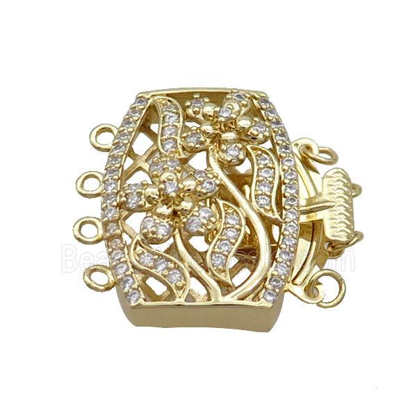 Copper Clasp Pave Zircon Slide 18K Gold