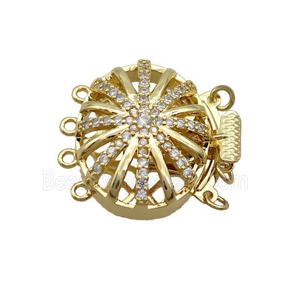 Copper Clasp Pave Zircon Slide 18K Gold