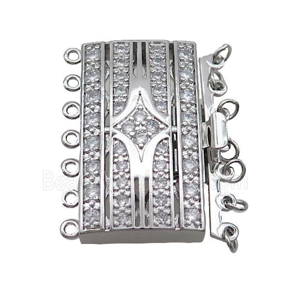 Copper Clasp Pave Zircon Slide Platinum Plated