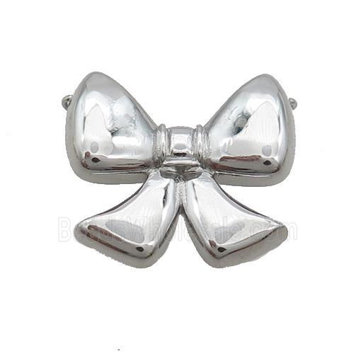 Copper Bowknot Pendant 2loops Platinum Plated