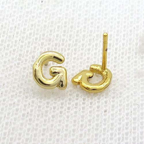 Copper Stud Earring G-Letter Gold Plated