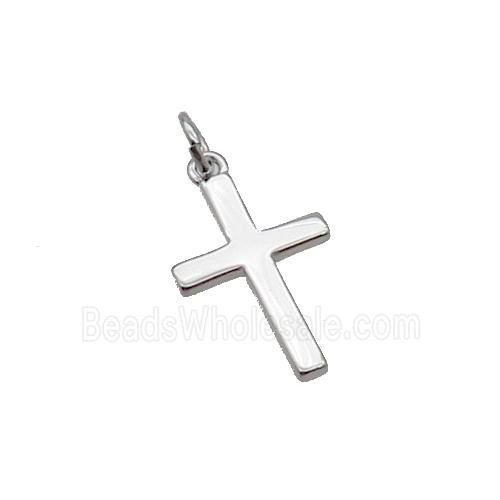 Copper Cross Pendant Platinum Plated