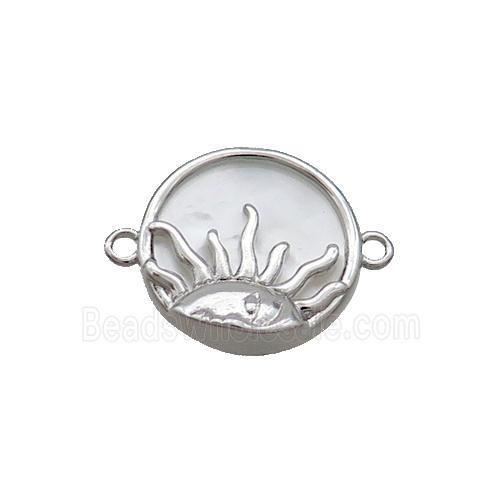 Copper Sun Charms Connector Shell Backing Platinum Plated
