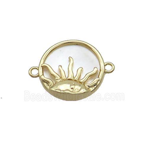 Copper Sun Charms Connector Shell Backing Gold Plated