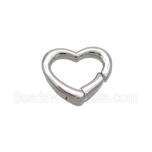 Copper Carabiner Clasp Heart Platinum Plated