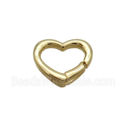 Copper Carabiner Clasp Heart Gold Plated