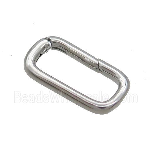 Copper Carabiner Clasp Rectangle Platinum Plated