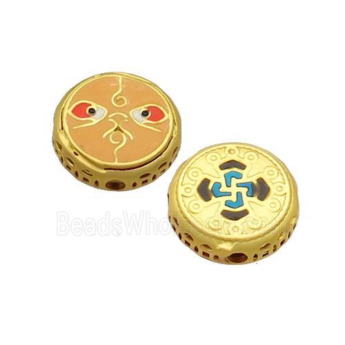 Copper Button Beads Enamel Gold Plated