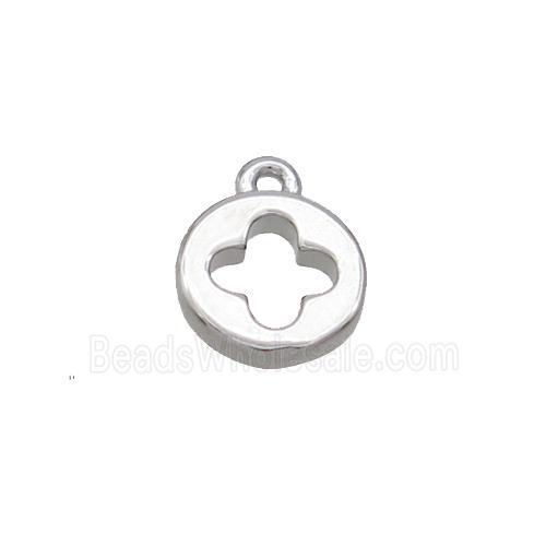 Copper Circle Pendant Cross Platinum Plated