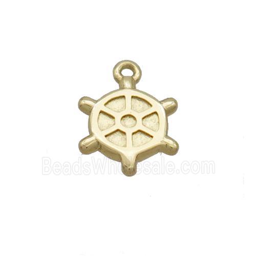 Copper Ship Helm Pendant Gold Plated