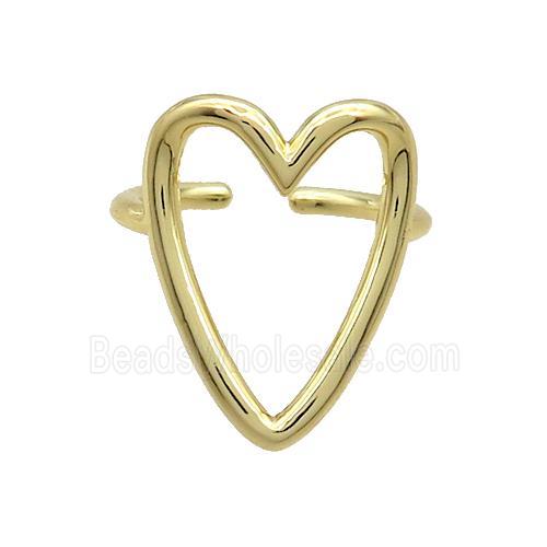 Copper Ring Heart Gold Plated