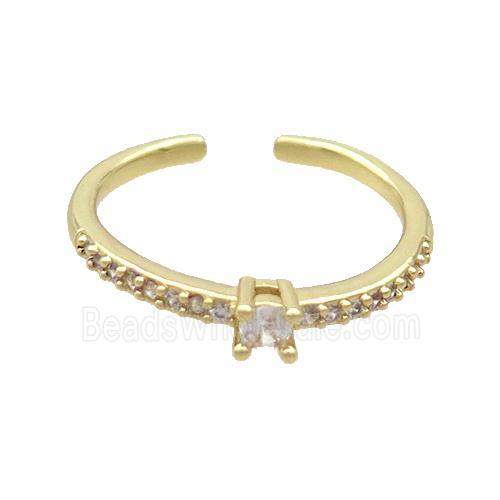 Copper Ring Pave Zircon Gold Plated