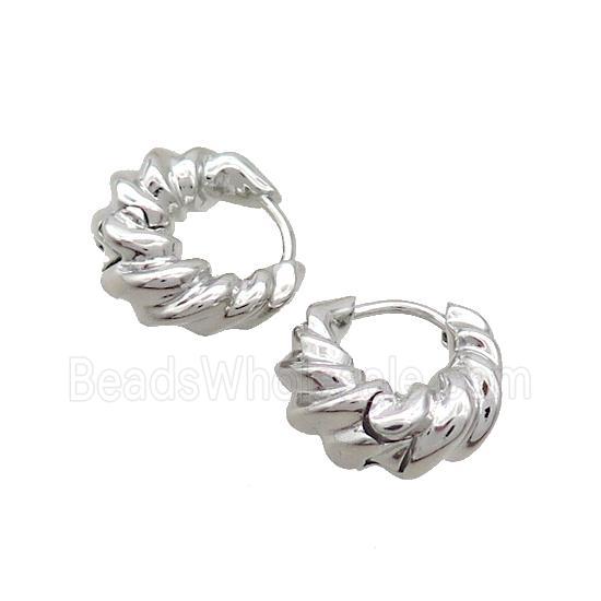 Copper Hoop Earring Platinum Plated