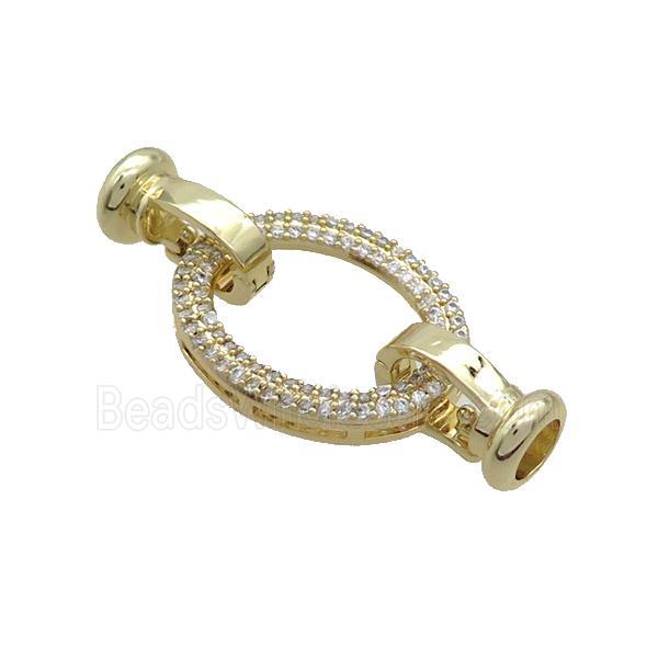 Copper Clasp Pave Zircon Gold Plated