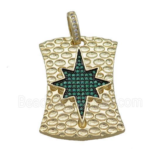 Copper Northstar Pendant Pave Green Zircon Gold Plated