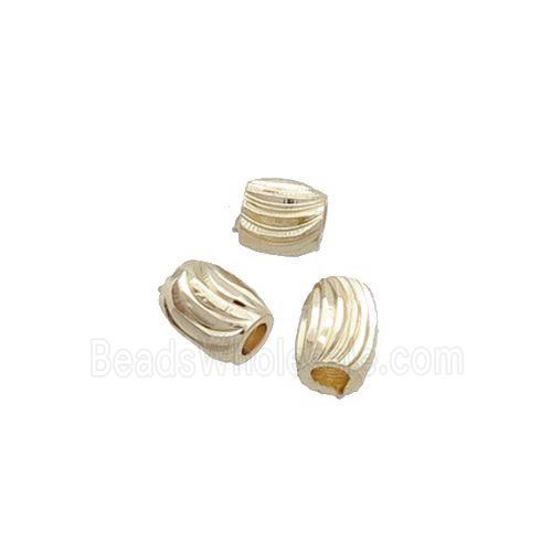Copper Barrel Beads Lt.Gold Plated