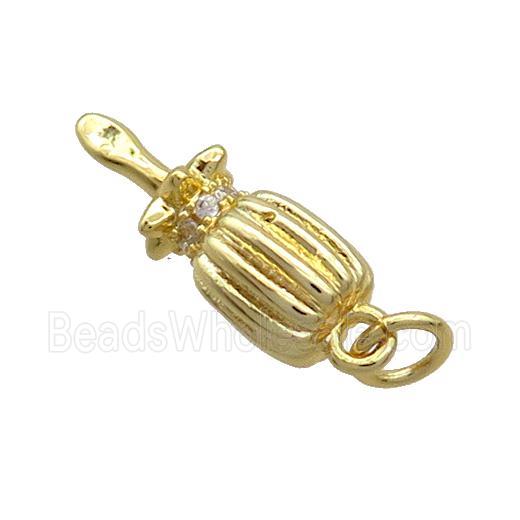 Copper Screwdriver Charms Pendant Pave Zircon Gold Plated