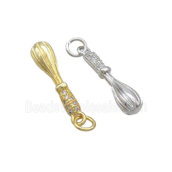 Copper Eggchurner Charms Pendant Pave Zircon Mixed