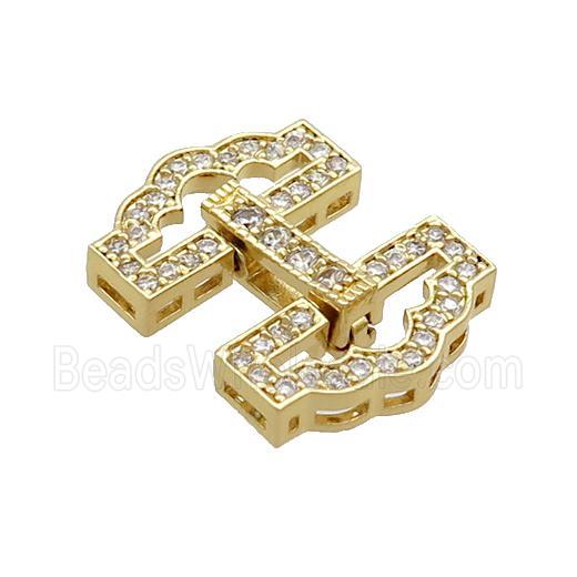 Copper Clasp Pave Zircon Gold Plated