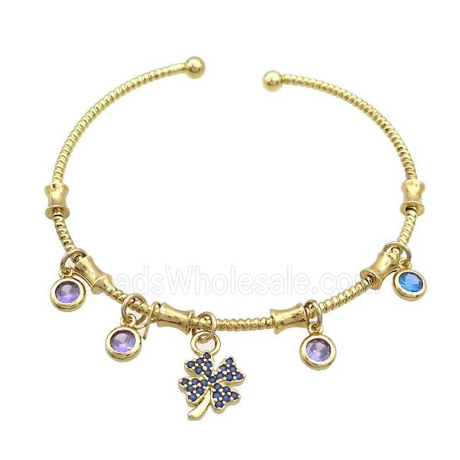 Copper Bangles Pave Zircon Gold Plated