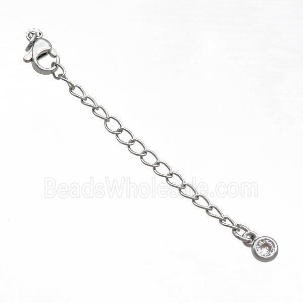 Copper Necklace Extender Chain Platinum Plated