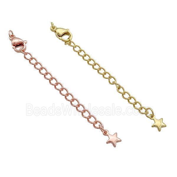 Copper Necklace Extender Chain Star Mixed