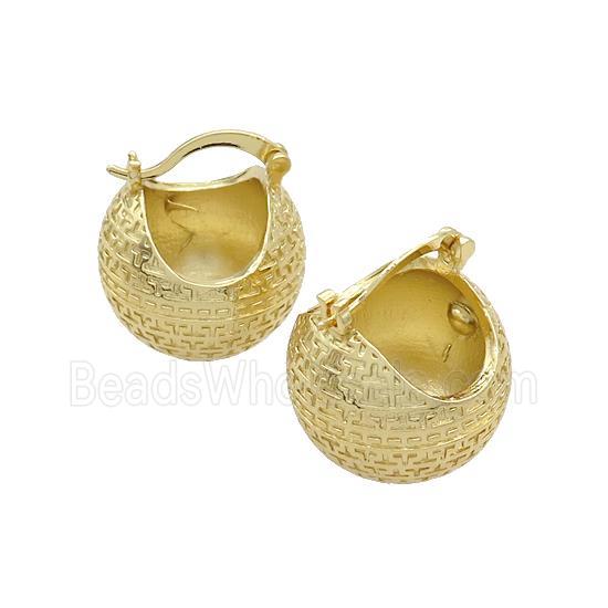 Copper Latchback Earrings Gold Plated