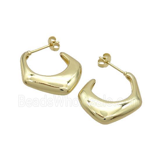 Copper Stud Earrings Gold Plated