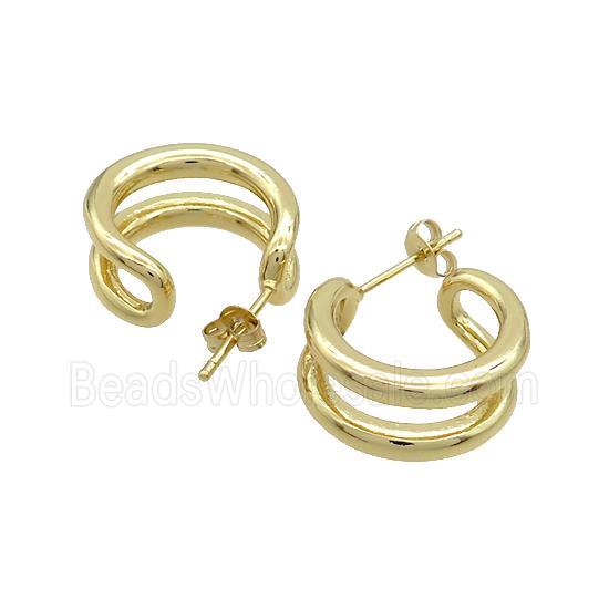 Copper Stud Earrings Gold Plated