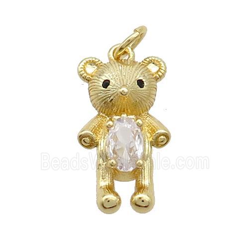 Copper Rat Charms Pendant Pave Zircon Gold Plated
