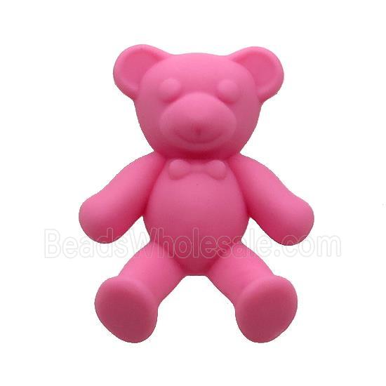 Pink Resin Bear Pendant Matte