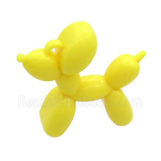 Yellow Resin Dog Pendant