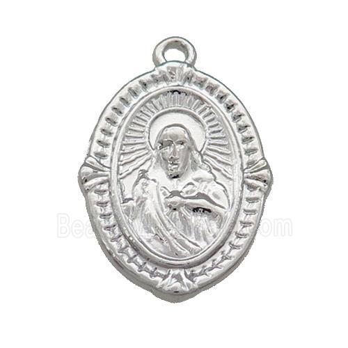 Copper Buddha Pendant Platinum Plated