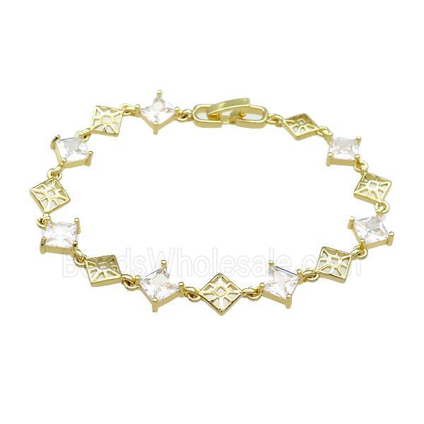 Copper Bracelets Pave Zircon Gold Plated