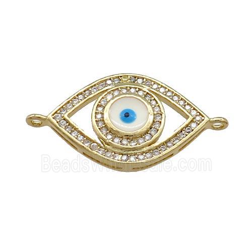 Copper Evil Eye Connector Pave Zircon Gold Plated