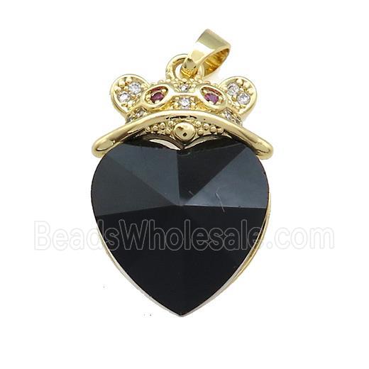 Copper Mouse Pendant Pave Crystal Glass Zircon Gold Plated