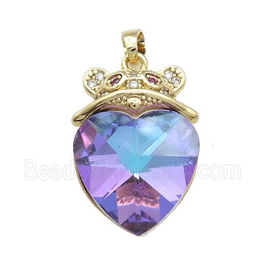 Copper Mouse Pendant Pave Crystal Glass Zircon Gold Plated