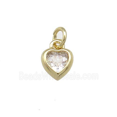 Copper Heart Pendant Pave Zircon Gold Plated