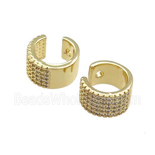 Copper Clip Earrings Pave Zircon Gold Plated