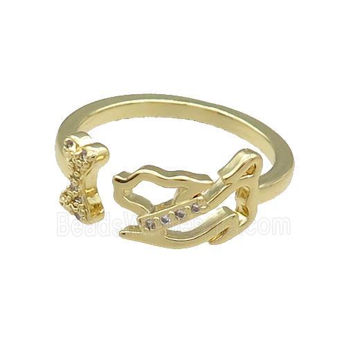 Copper Rings Pave Zircon Gold Plated