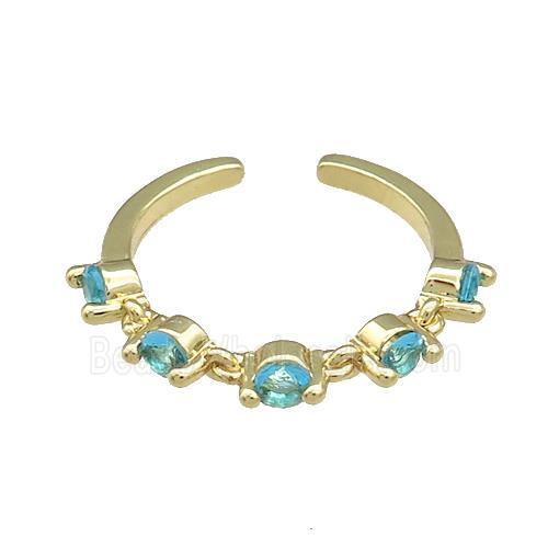 Copper Rings Pave Zircon Gold Plated