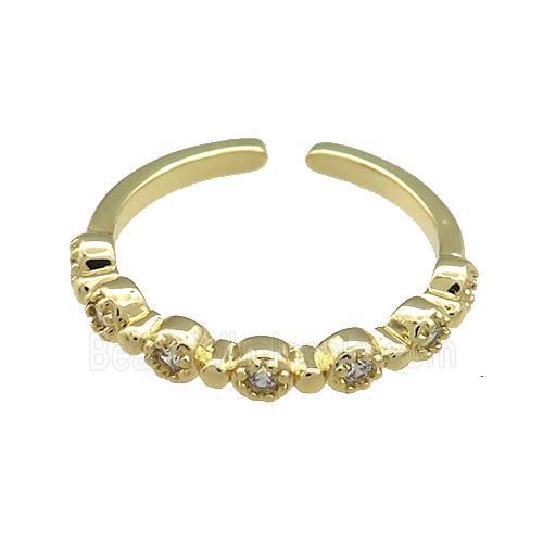 Copper Rings Pave Zircon Gold Plated