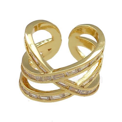 Copper Rings Pave Zircon Gold Plated