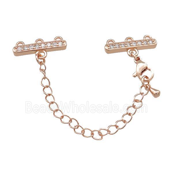 Copper CordEnd Pave Zircon Rose Gold
