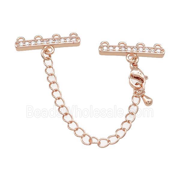 Copper CordEnd Pave Zircon Rose Gold