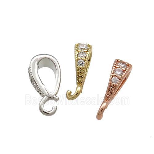 Copper Bail Pave Zircon Mixed